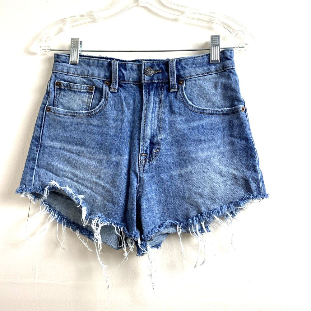 Lucky Brand Pins Short Cut Off Blue Denim Women's Size 25 High Rise Festival